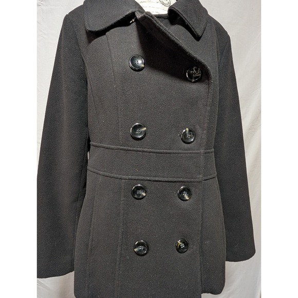 Style & Co.‎ Women's Black Double Breasted Lined Pea Coat Size Large Petite - Picture 3 of 13